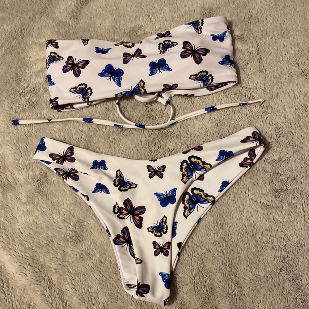 Butterfly bandeau bikini set